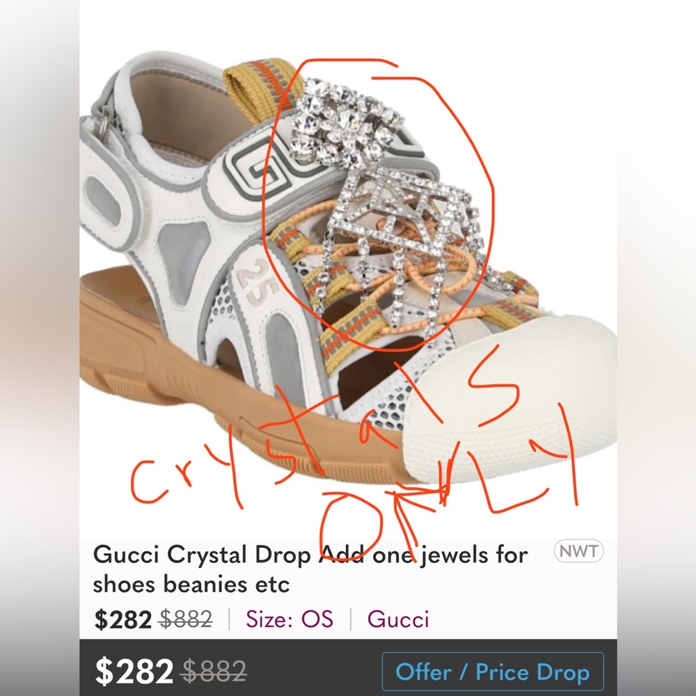 Gucci GG1 Crystal Add on jewels ONLY for shoes beanies:shoes not Included. - Picture 2 of 6